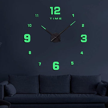 Wooden Numbers Wall Clocks Round Dial Only Glow In The Dark Clock Wall For Living Decor