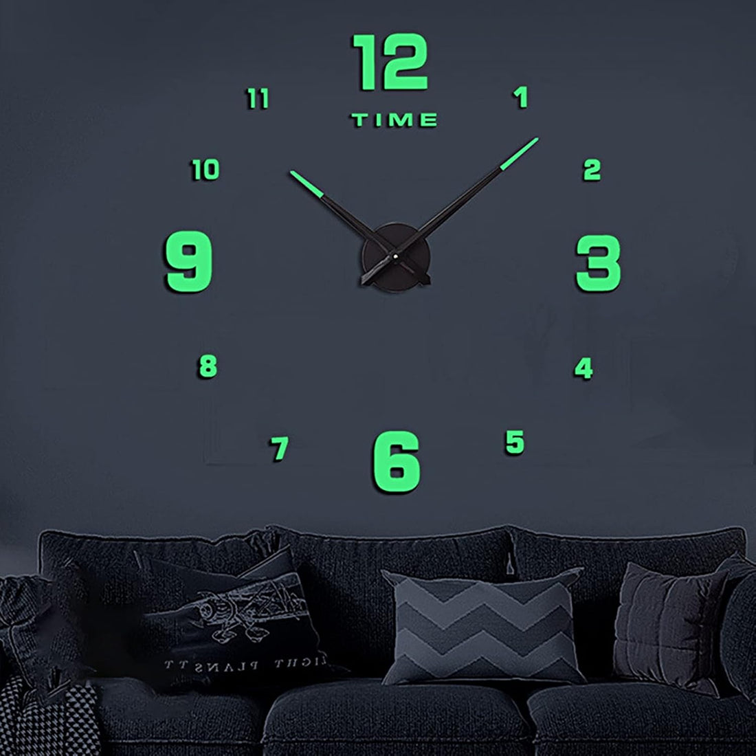 Wooden Numbers Wall Clocks Round Dial Only Glow In The Dark Clock Wall For Living Decor