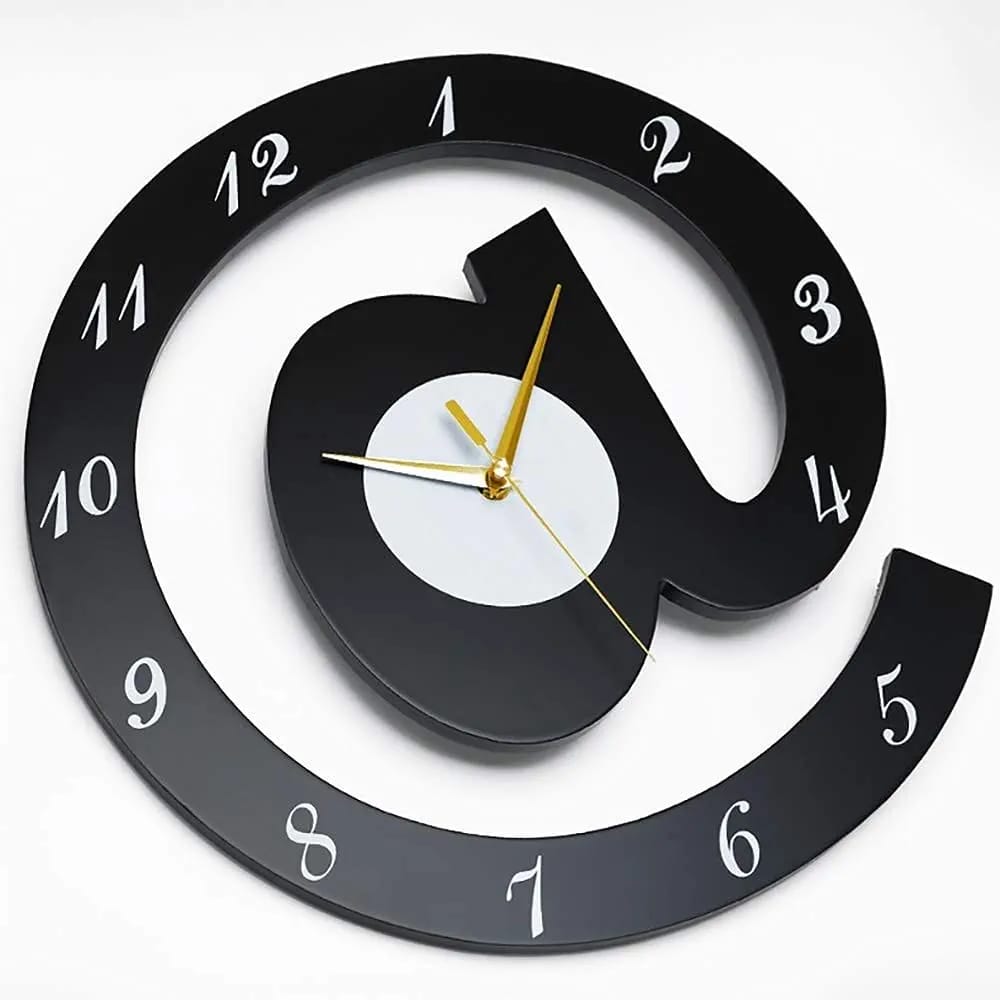 The Sign (@)3d Wooden Wall Clock For Living Room